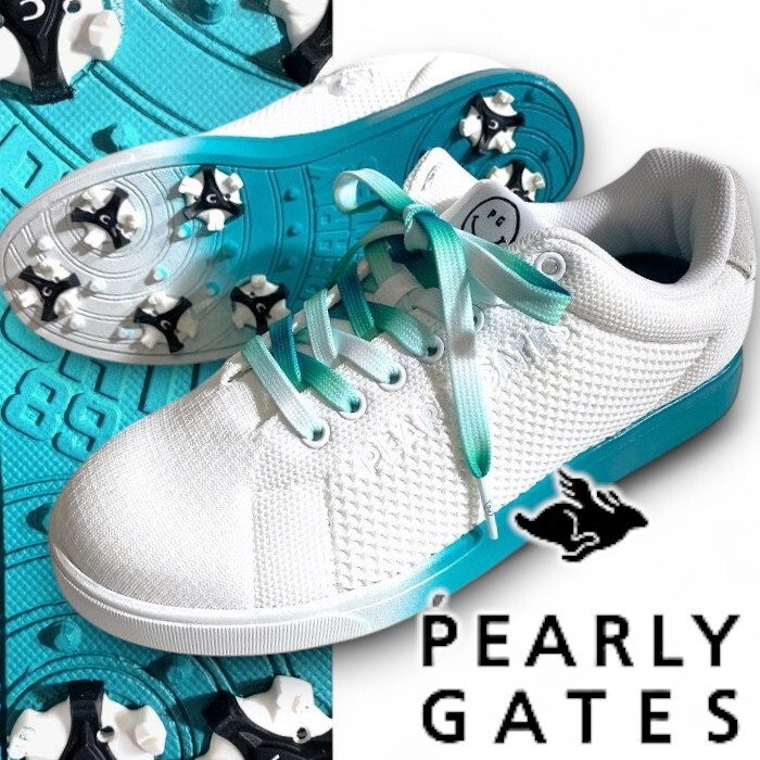 PEARLY GATES パーリーゲイツ 定価3.5万 UNDYED-KNIT グラデ ローカット ソフトスパイク ゴルフシューズ 2292802 030 24 ▲039▼50912w04拍卖