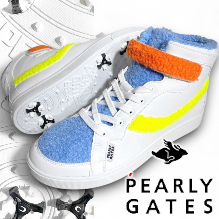 PEARLY GATES パーリーゲイツ 定価4.1万 カラフルボア ミドルカット ソフトスパイク ゴルフシューズ 2292101 031 26.5 ▲046▼50912w05拍卖