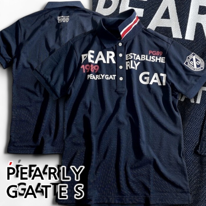 PEARLY GATES パーリーゲイツ 定価1.8万 日本製 吸汗速乾×遮熱 TRYCOOL ストレッチ 半袖 ポロシャツ ゴルフ 2260703 120 4▲021▼50718w08拍卖