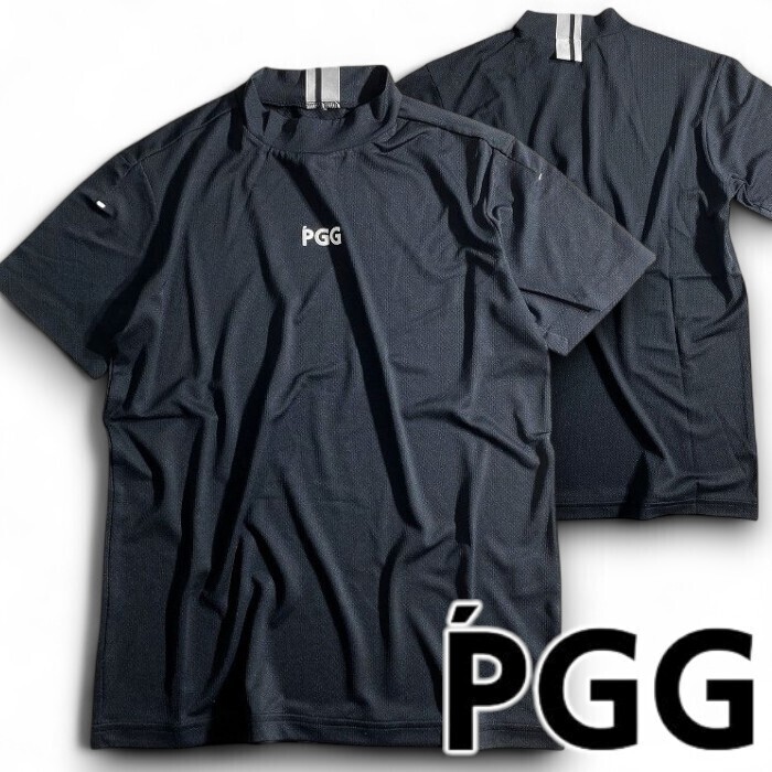 PGG by PEARLY GATES パーリーゲイツ 定価1.3万 吸水速乾 裏ハニカム モックネック 半袖 カットソー ゴルフ 2267601 120 6 ▲015▼50808w02拍卖