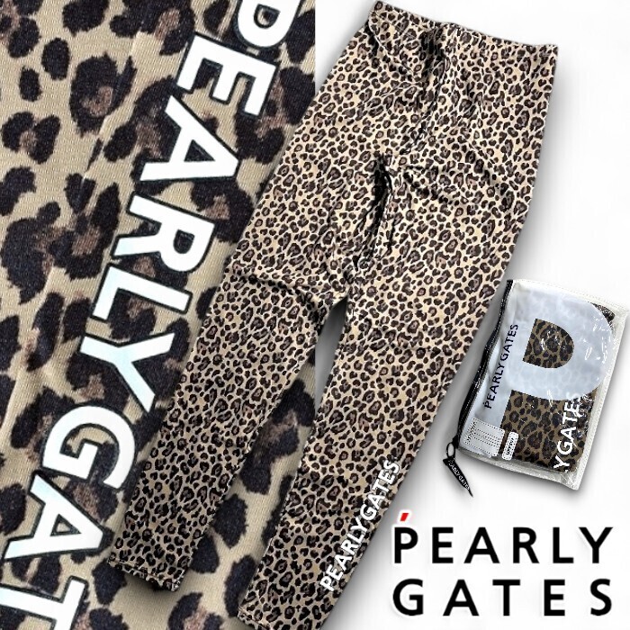 PEARLY GATES パーリーゲイツ 定価9千 吸汗速乾×UPF50+ UVカット ヒョウ柄 レギンス スパッツ ゴルフウェア 2283010 051▲011▼50522w12拍卖