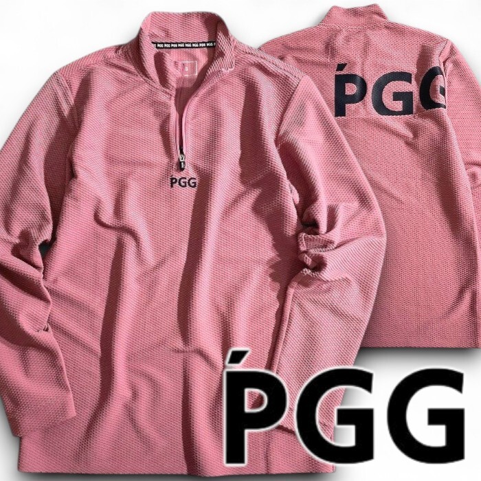 PGG by PEARLY GATES パーリーゲイツ 定価2.2万 軽量DELTA モックネック ハーフジップシャツ ゴルフウェア 3266905 090 4 ▲033▼50924w08拍卖