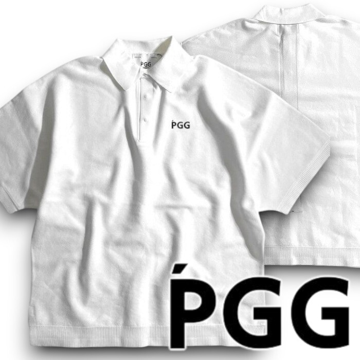 PGG by PEARLY GATES パーリーゲイツ 定価2.4万 吸汗速乾 ローカルポリ 半袖 ポロシャツ ニットポロ ゴルフ 2275605 030 L ▲027▼50925w07拍卖