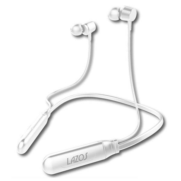 新品 Lazos カナル型 イヤホン ワイヤレス Bluetooth 通話対応 ネックバンド型 白拍卖