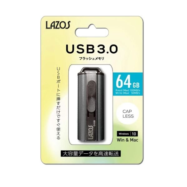 新品 LAZOS USBメモリー 64GB 高速転送 USB3.0 L-US64-3.0拍卖