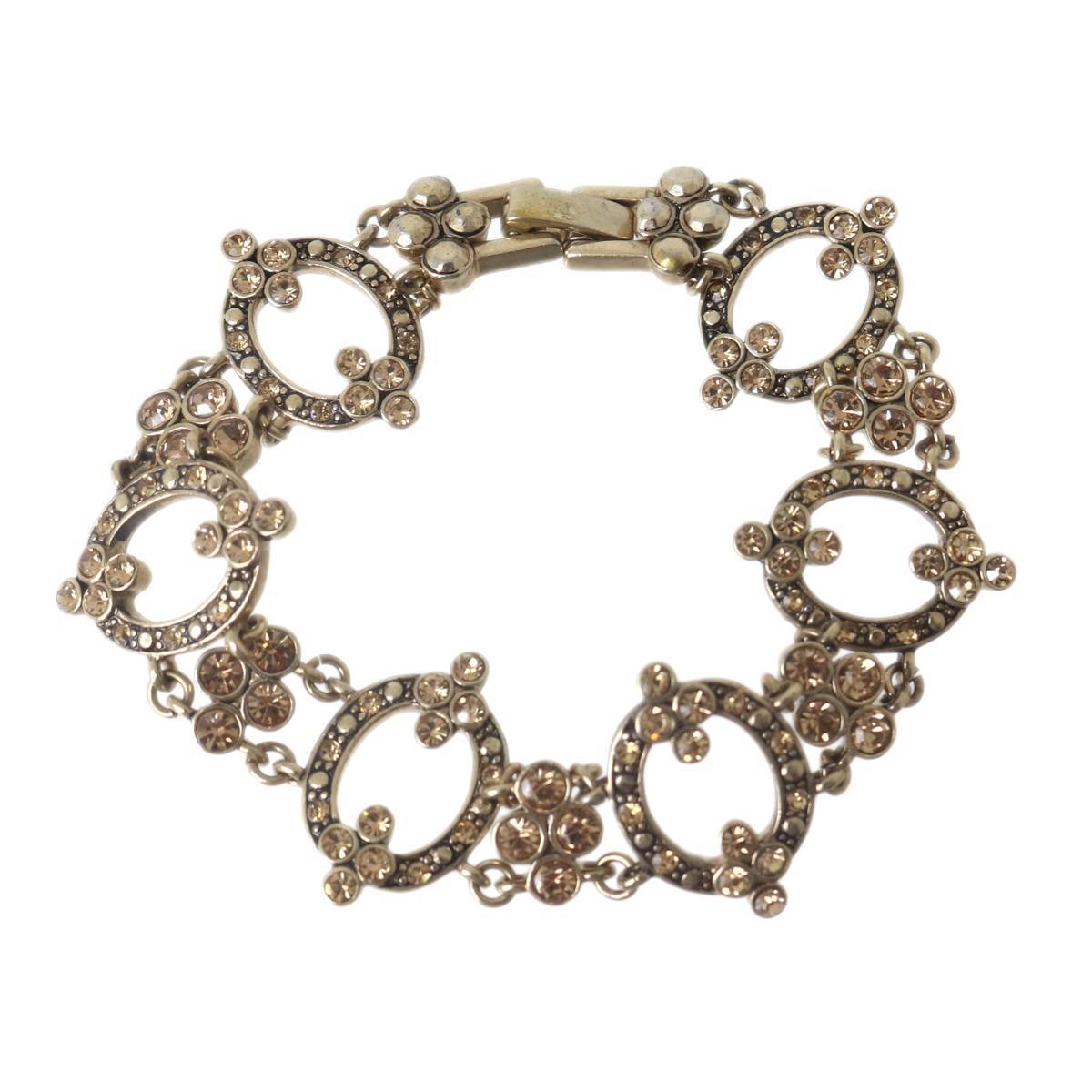 Monet モネ デザイン ブレスレット ライトブラウン 腕回り約18cm 幅21mm 重量28.3g NT Bランク拍卖