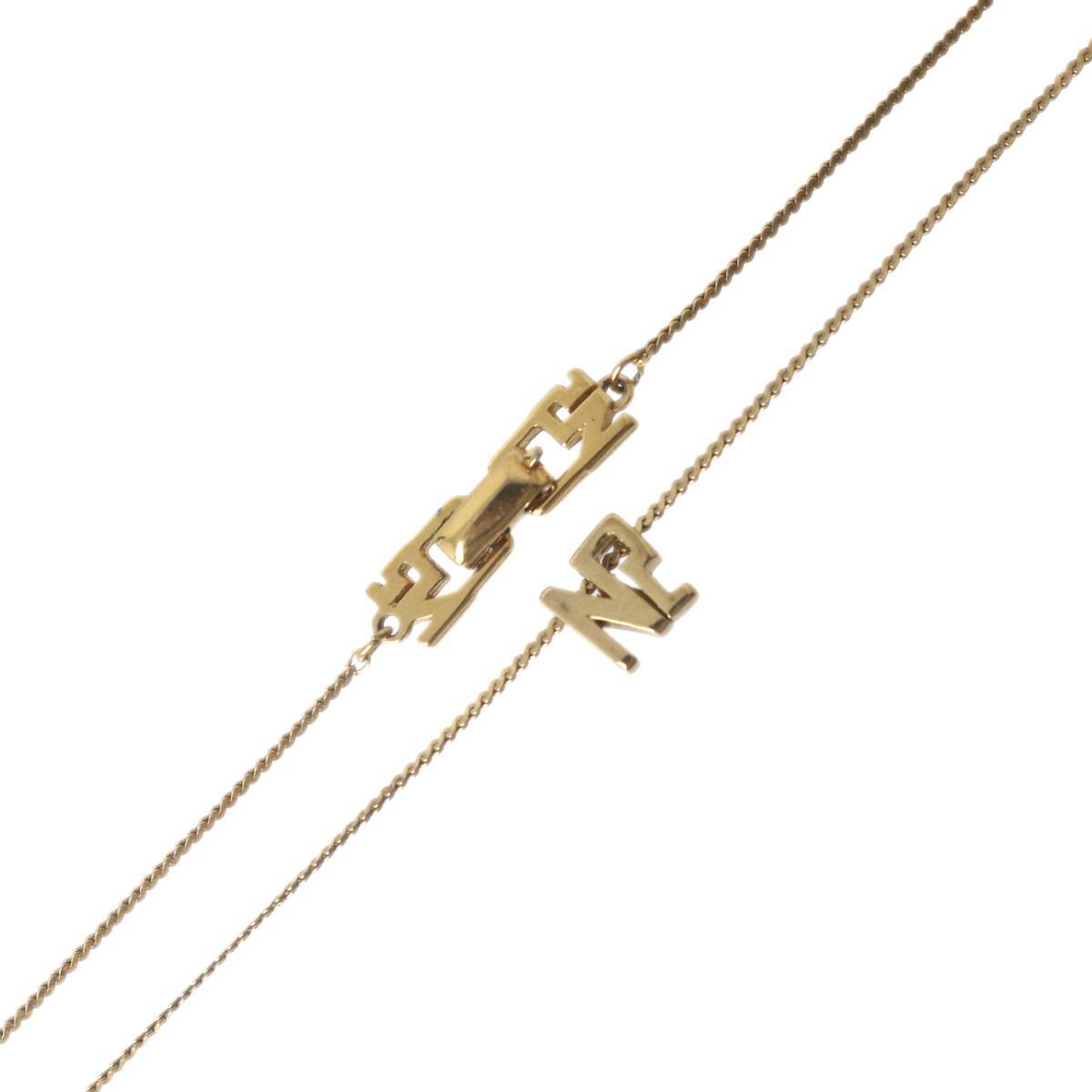 NINA RICCI ニナリッチ シンプル ロゴ ペンダント ネックレス ゴールド 首周り約40.5cm 重量約3.1g NT Bランク拍卖