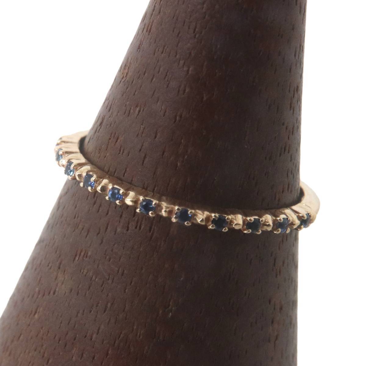 agete アガット カラーストーン リング 指輪 K10YG 10金×カラーストーン 10号 リング幅1.1~1.3mm 重量0.8g NT 美品 ABランク拍卖