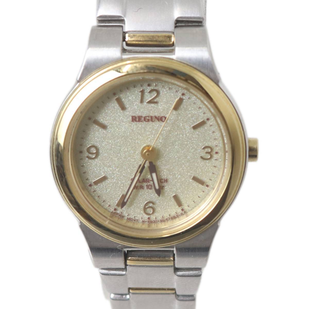CITIZEN シチズン レグノ ソーラー レディースクォーツ 腕時計 GN-4-S-12 シルバー×ゴールド 腕回り約14cm ベルト幅約10mm NT Bランク拍卖