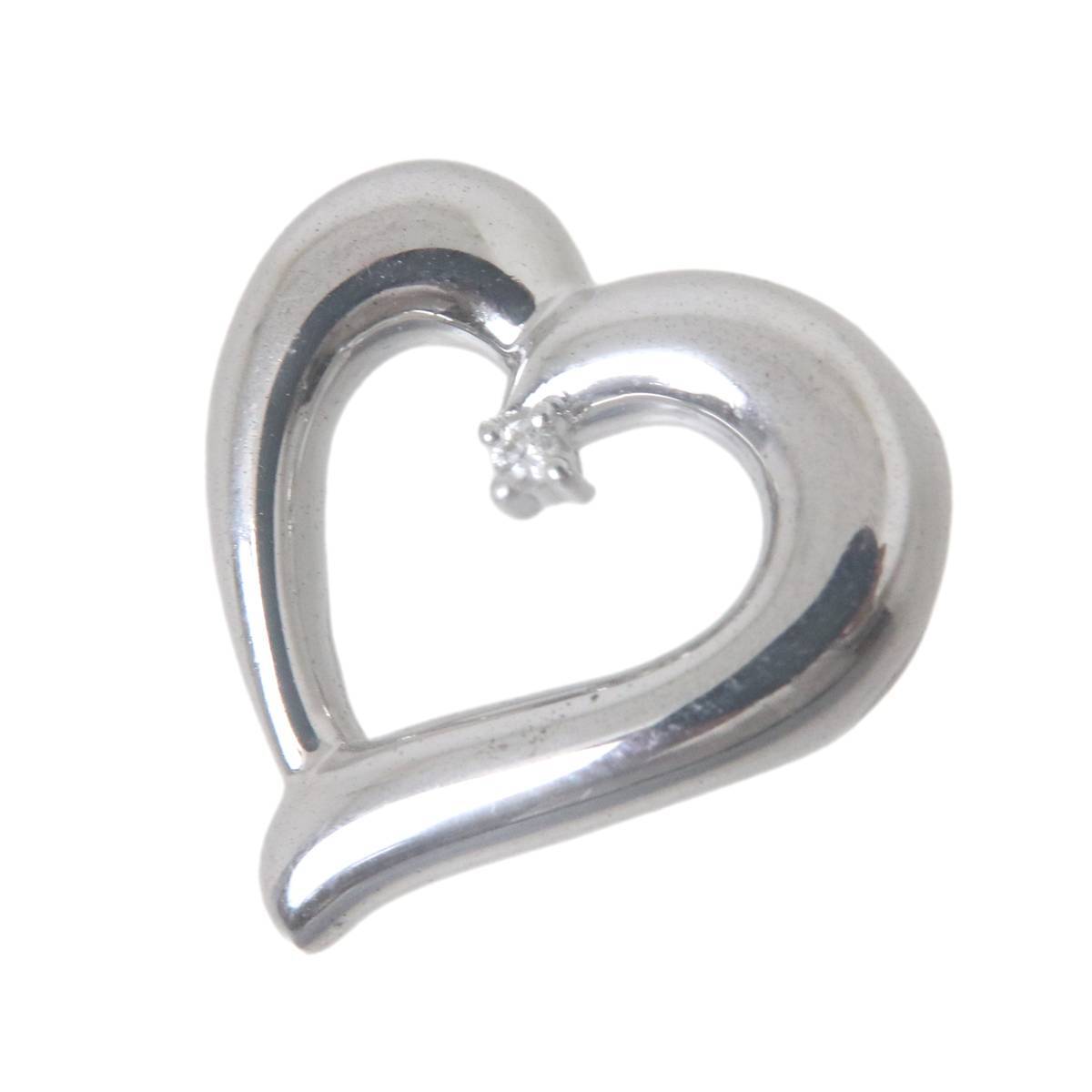 TASAKI タサキ ダイヤ ハート ペンダント トップ SILVER×ダイヤモンド 16.2×16.4(mm) ダイヤモンド 0.01ct 重量2.5g NT Bランク拍卖