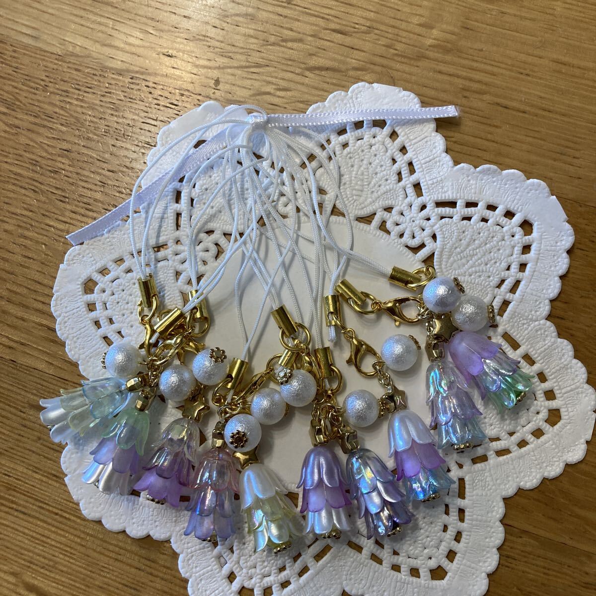 ハンドメイド ストラップ キーホルダー チャーム プレゼントにも クリスマスツリー風 10個セット拍卖