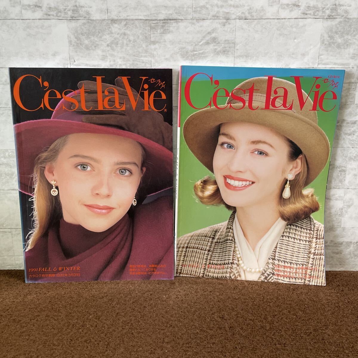 M14●2冊 セラヴィ CestLaVie 通販カタログ 1991年7月秋冬 1990年7月秋冬 セシール レディース メンズ ファッション 外人モデル 平成250929拍卖
