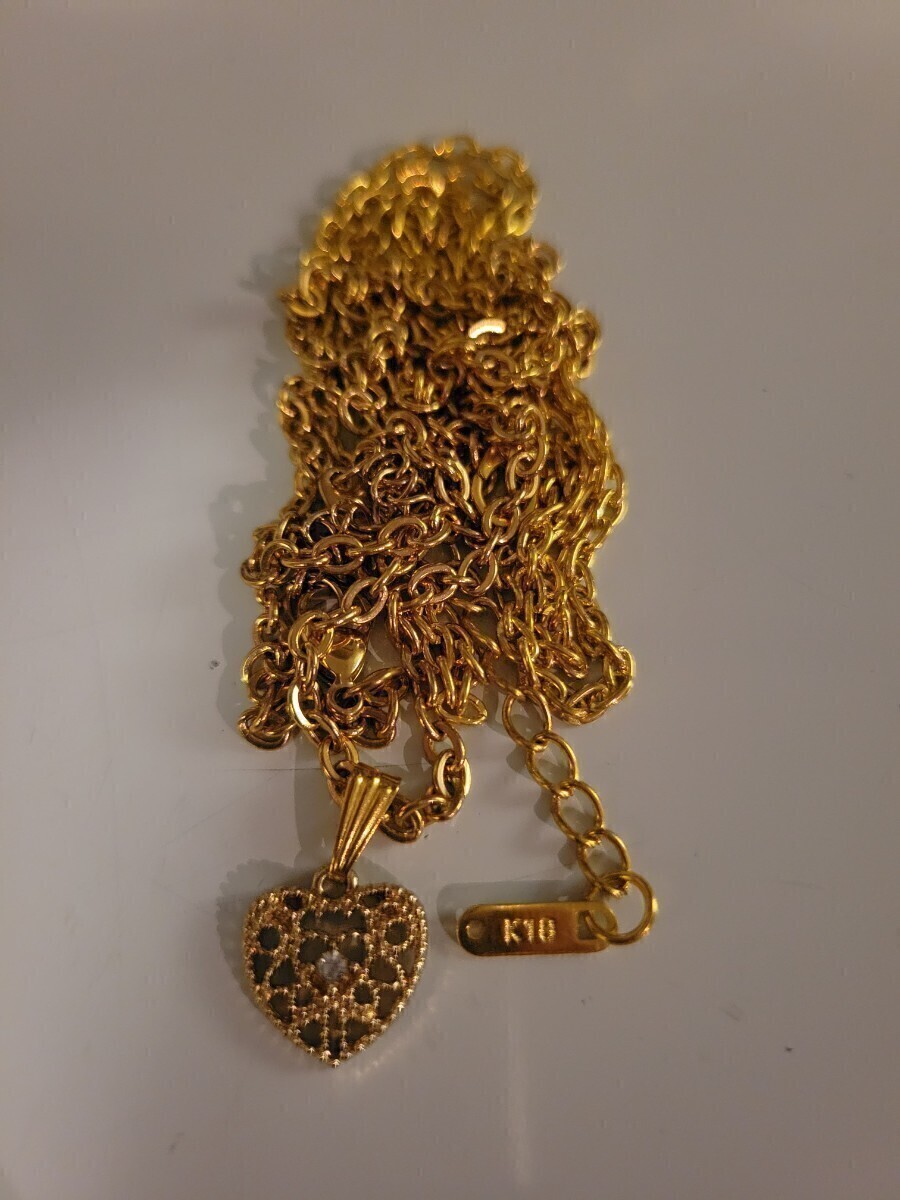K18刻印 ハートモチーフ ネックレス 081313GF拍卖