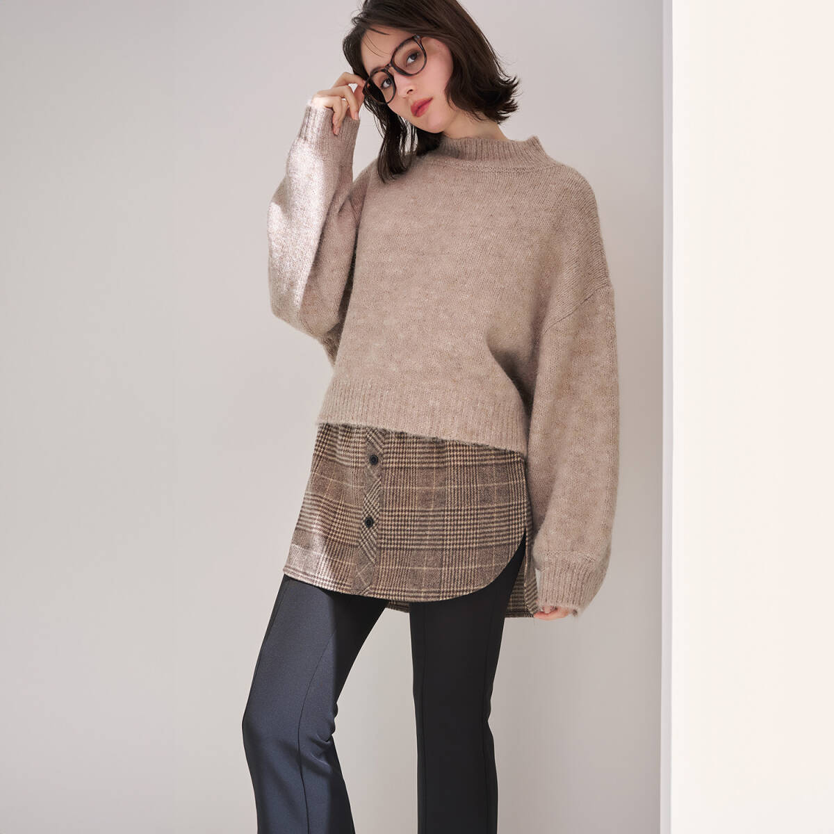 【新品未使用】 はくだけサッと体形カバー まるで重ね着 あったかおしりカバー 2色セット チェック&ムジ S-M【参考価格¥5,478-】拍卖