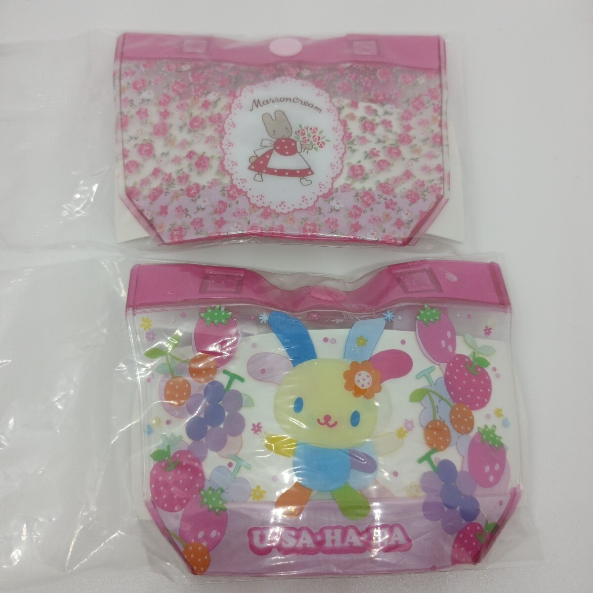 サンリオキャラクターズ プールバッグ風ミニポーチ2 ウサハナ マロンクリーム 2個セット ガチャ拍卖