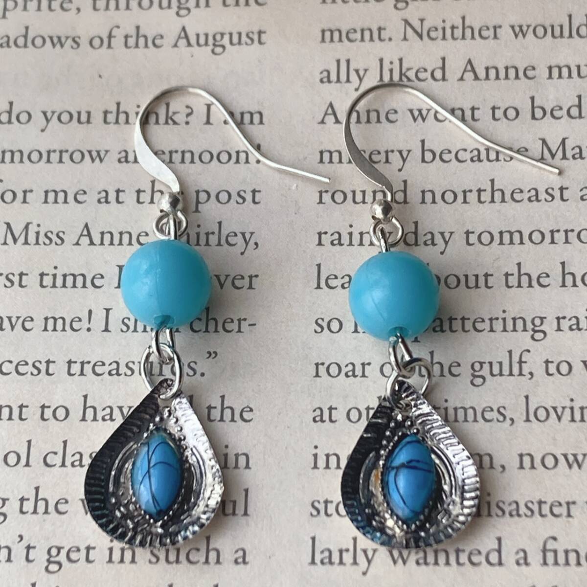 ピアス シルバートーン ターコイズ ゆらゆら 美品☆vintage jewelry accessories F0142拍卖