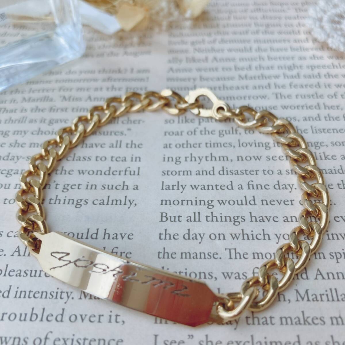 ヴィンテージブレスレット プレート ゴールドトーン 日本製☆vintage jewelry accessories F0159 拍卖