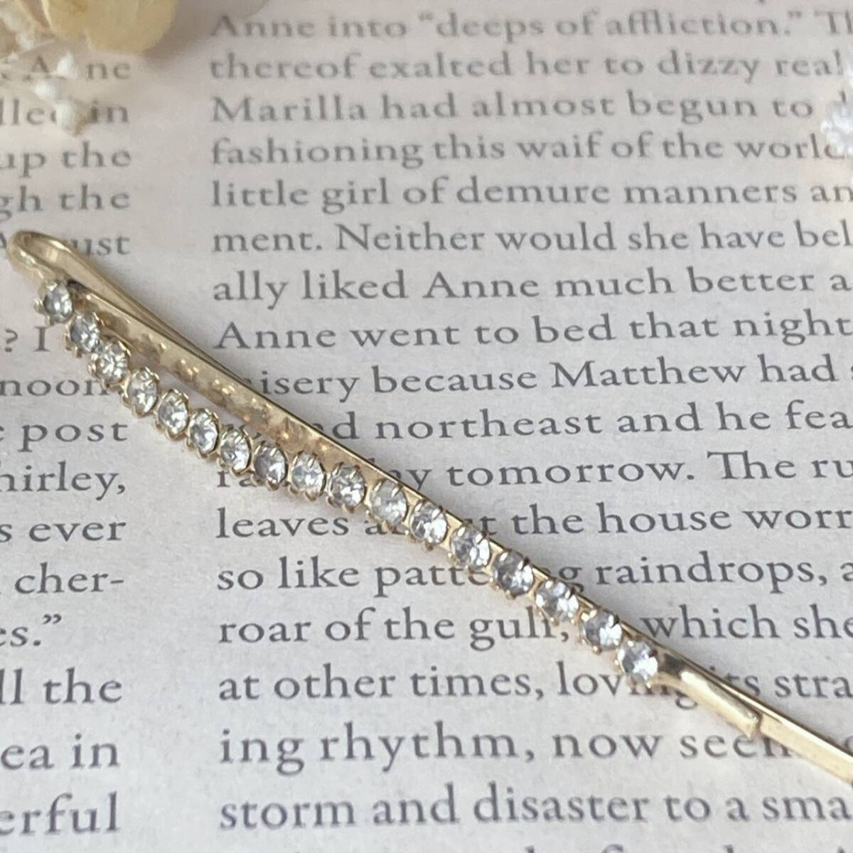 ヘアピン ラインストーン ゴールドトーン キラキラ 美品 ☆vintage jewelry accessories F0186拍卖