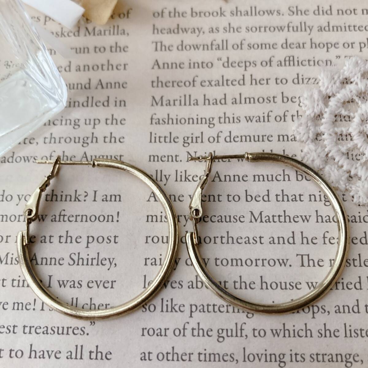 ピアス フープ 3cm ゴールドトーン シンプル☆vintage jewelry accessories F0225拍卖