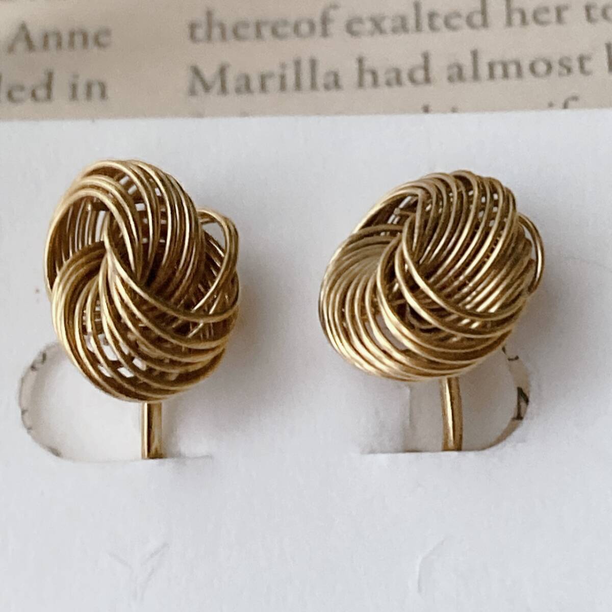 アンティークイヤリング ゴールドトーン ツイスト レトロ ヴィンテージアクセサリー ☆vintage jewelry accessories F0237拍卖