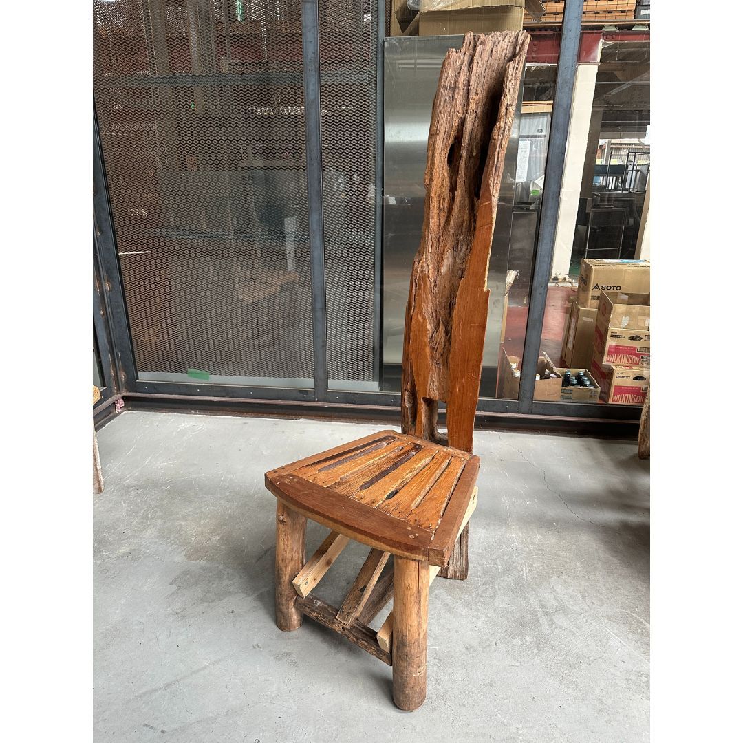 ダイニングチェア C 古材リメイク アフリカン ヴィンテージ 木製 椅子拍卖