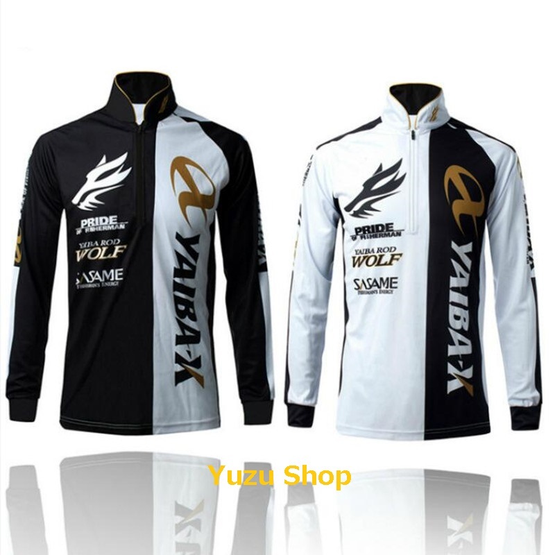 釣りシャツ クイックドライ サンプロテクション UV 釣り服ベスト パフォーマンスシャツ アウトドア 日焼け防止 ホワイト ブラック拍卖