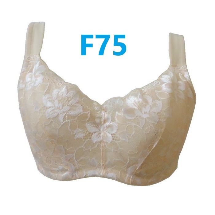 F75・ベージュ バストすっきりブラジャー ワイヤー入り 幅広ストラップ 脇高設計 リフトアップパネル 細見せ ブラジャー 新品拍卖