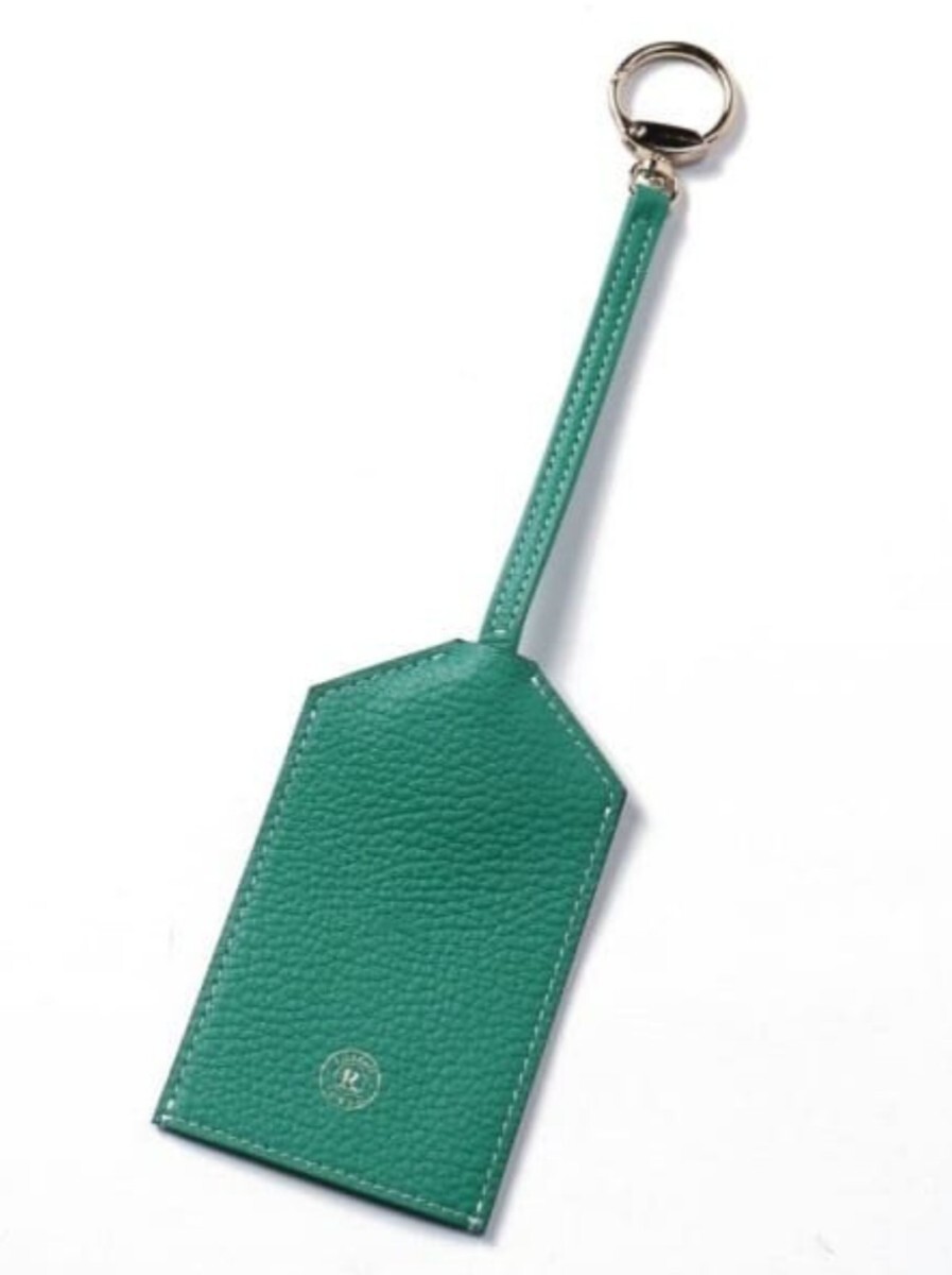 未使用 russet レザー パス&キーホルダー グリーン チャーム パスケース キーリング IC カード キーケース 鍵 牛革 日本製 ラシット拍卖