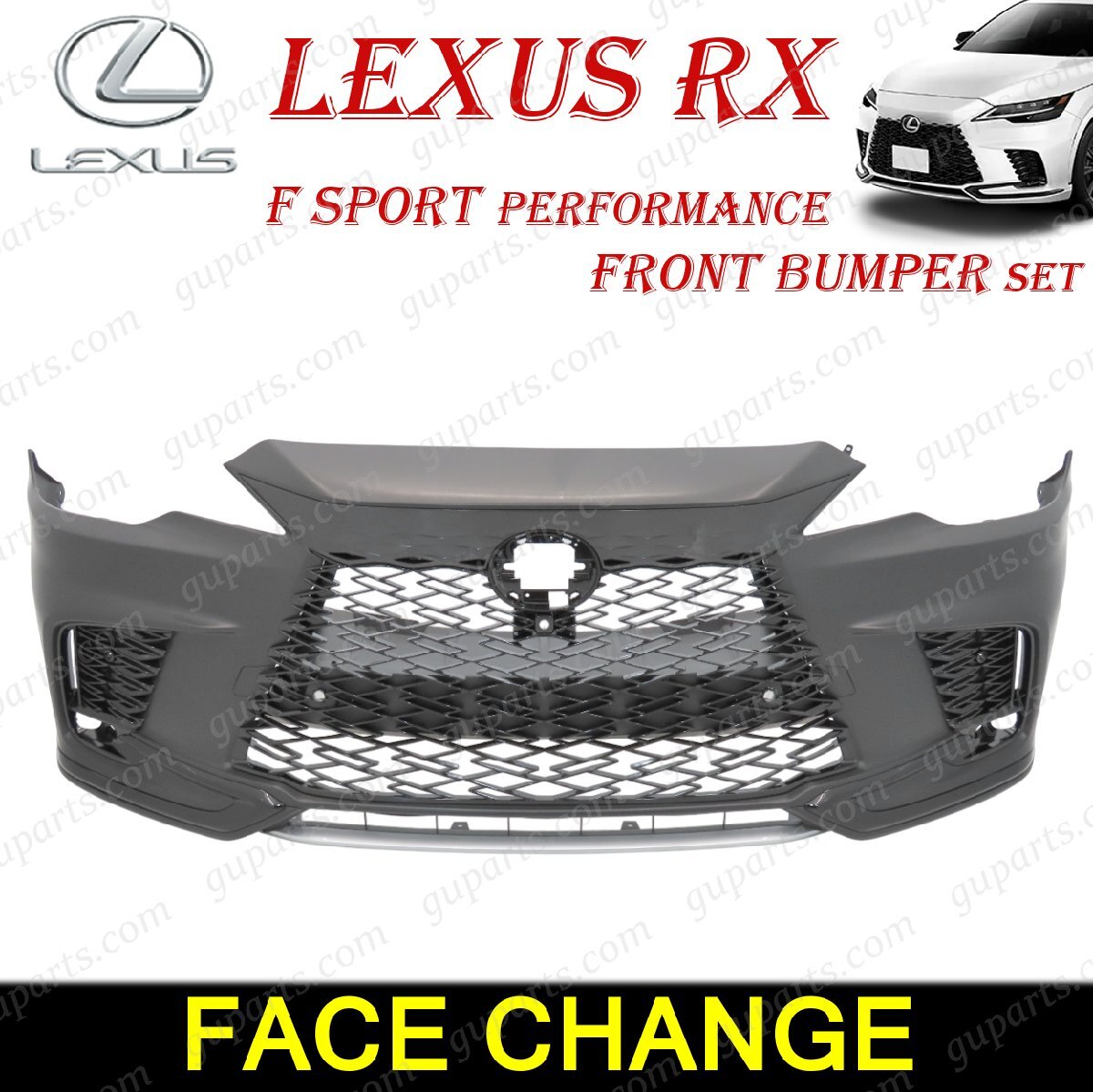 レクサス RX RX350 R4.11~ TALA15 Fスポーツ フェイスチェンジ フロントバンパー セット ヘッドライト ウォッシャー なし拍卖
