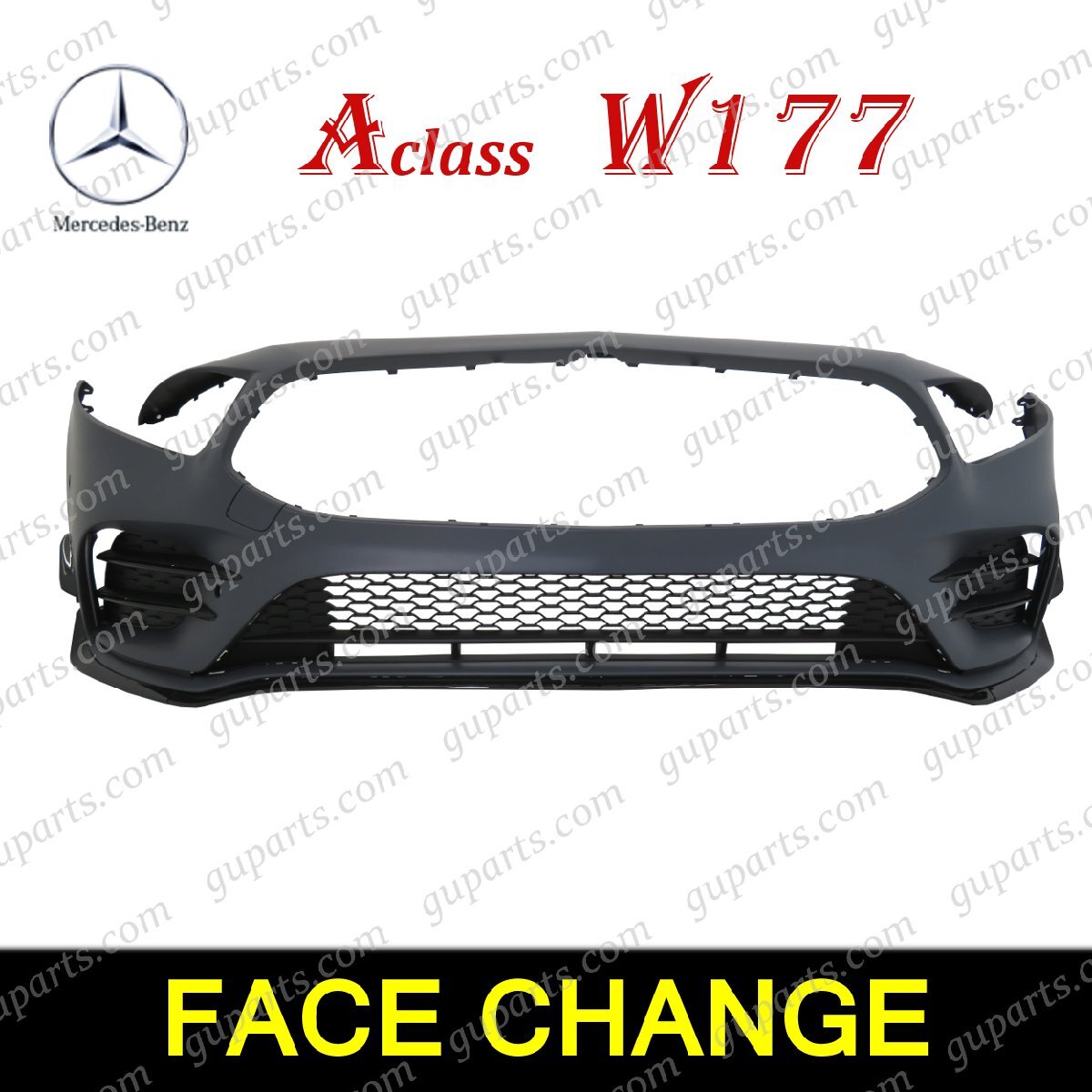 ベンツ A Class W177 V177 A180 A220d A250 A250e A35AMG フロント バンパー カナード グリル スポイラー フェイスチェンジ エアロ拍卖
