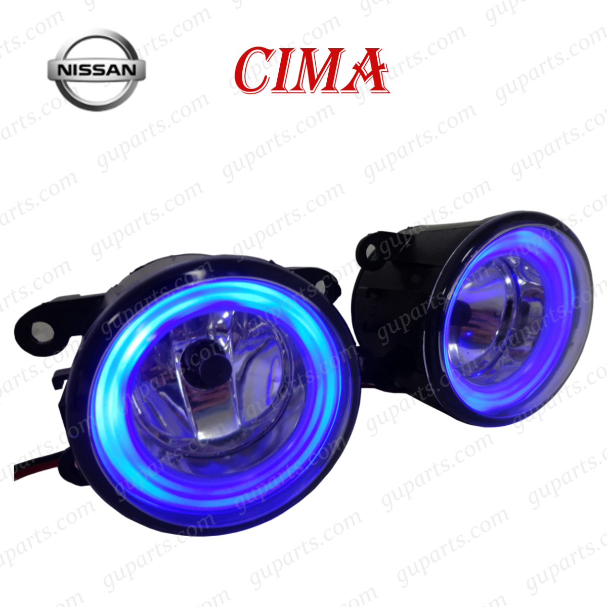 ニッサン シーマ HGY51 LED ブルー イカリング デイライト 左 右 フォグ ランプ 26150-VD30A 26150-VD325 26154-EA525 26150-8992C拍卖