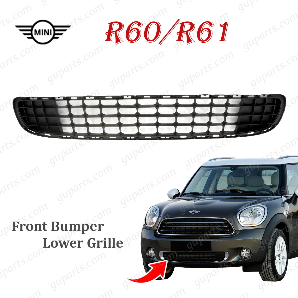 MINI R60 R61 2010~2016 フロント バンパー ロア グリル 51 11 9 804 004 クロスオーバー ペースマン ミニ クーパー ALL4 ワン cooper拍卖