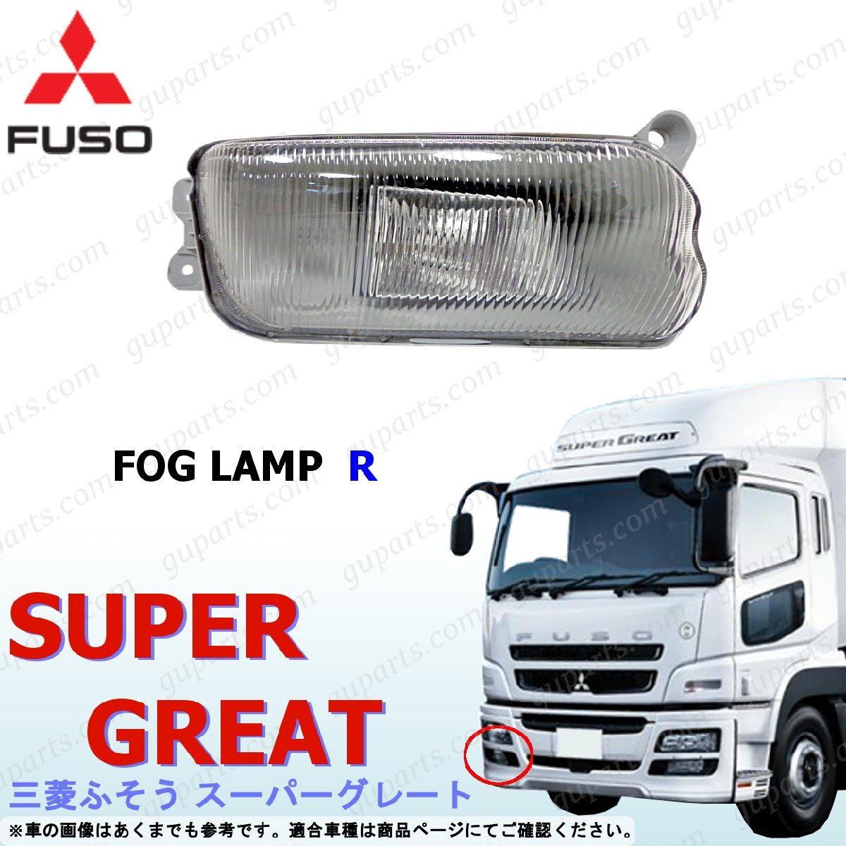NEW スーパーグレート 右 フォグランプ ライト 三菱 ふそう 24V拍卖