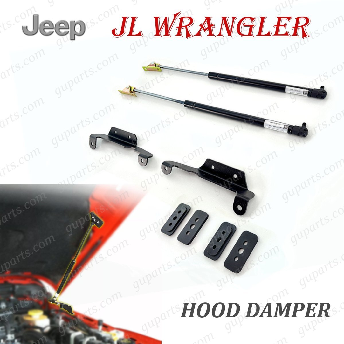 ジープ JL ラングラー ボンネット ダンパー フード ダンパー フードアシスト JEEP WRANGLER JLラングラー アンリミテッド拍卖