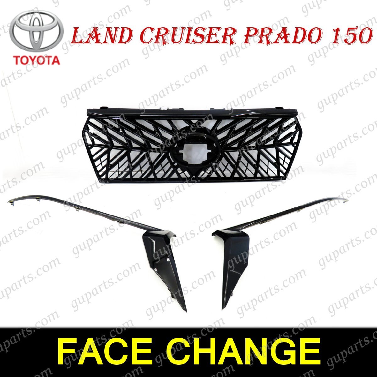 ランド クルーザー プラド 後期 150 系 LX570 スタイル フロント グリル ガーニッシュ メッキ レクサス ランクル オールブラック拍卖