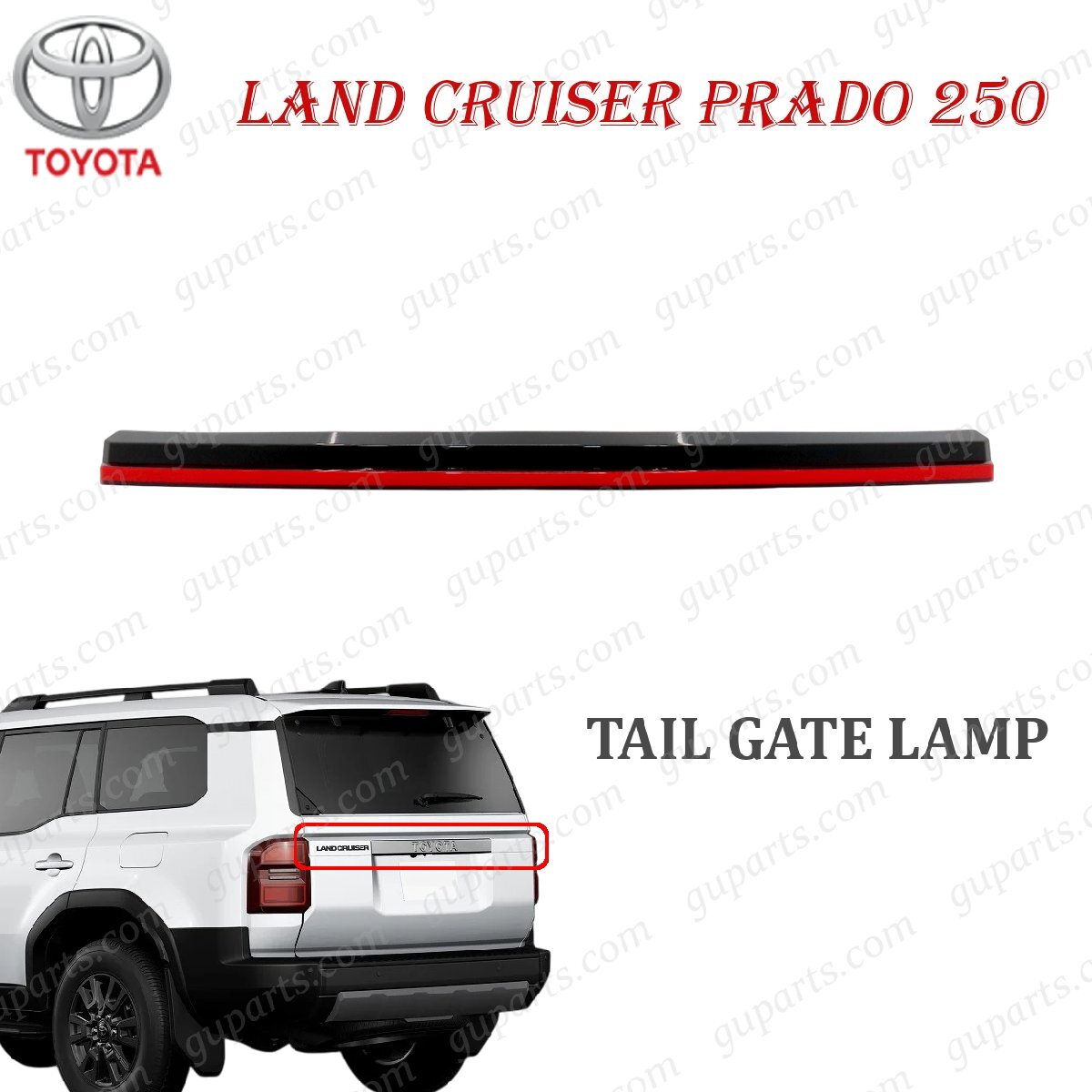 トヨタ ランドクルーザー 250 系 リア ゲート スポイラー LED テールゲート ランプ 貫通 一文字 テール シーケンシャル TRJ250W GDJ250W拍卖