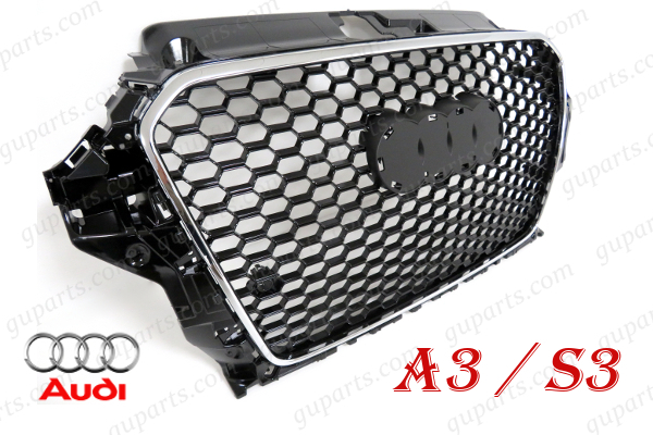 アウディ A3 S3 8V 前期 → RS3 タイプ グリル クローム メッキ ラジエーター 8VCXS 8VCJSF 8VCPT 8VCXSL 8VCPTL 8VCJSL 8VCJXF拍卖