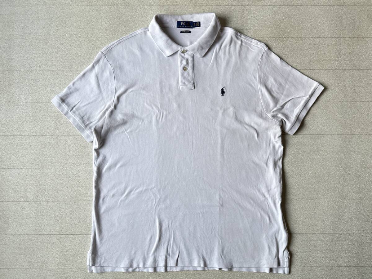 ☆送料無料☆ POLO RALPH LAUREN ポロ ラルフローレン 古着 半袖 ロゴ ポロシャツ メンズ XL ホワイト トップス 中古 即決拍卖