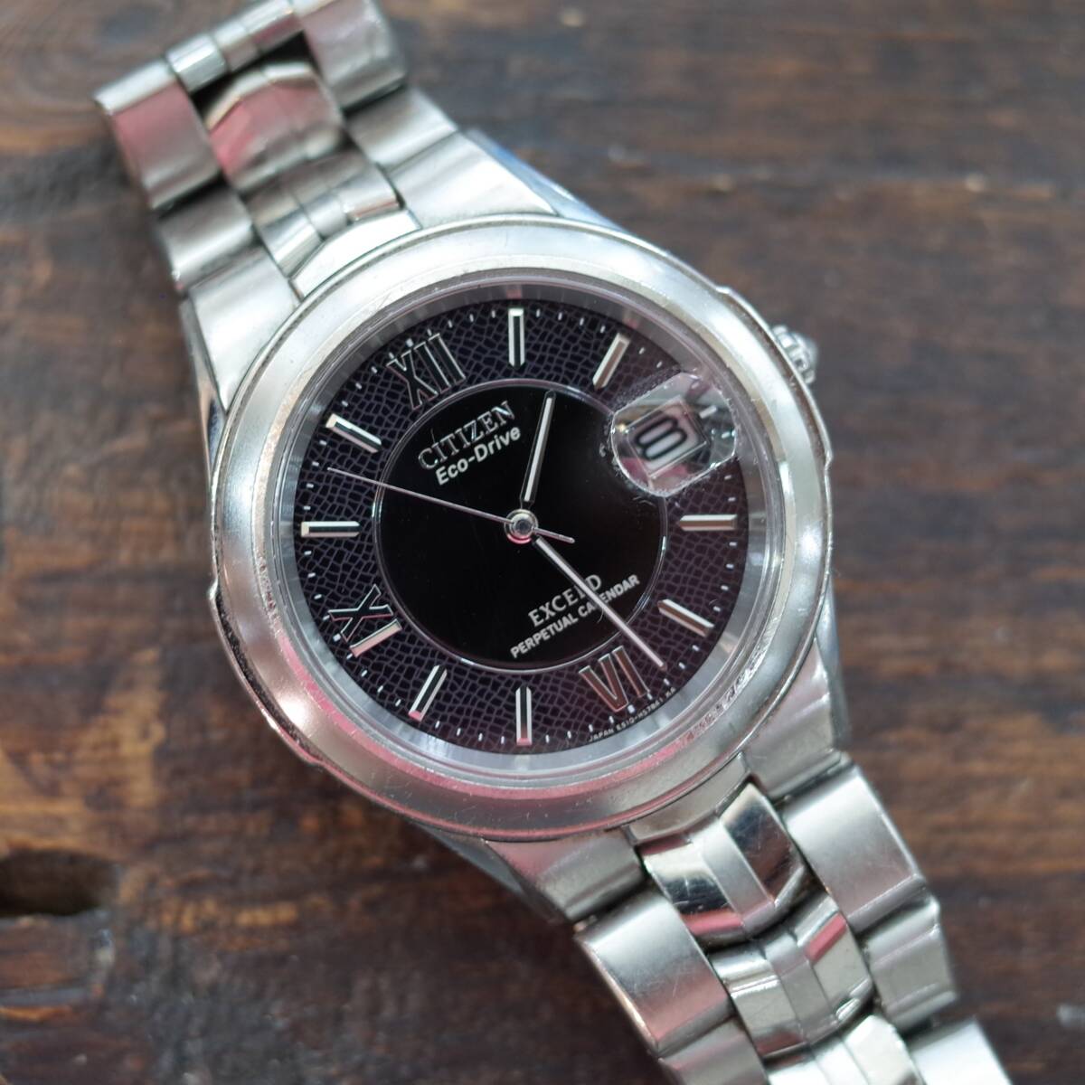 7381 稼働品/シチズン/エクシード/エコドライブ/E510-H33104/チタン/ブラック/CITIZEN/EXCEED拍卖