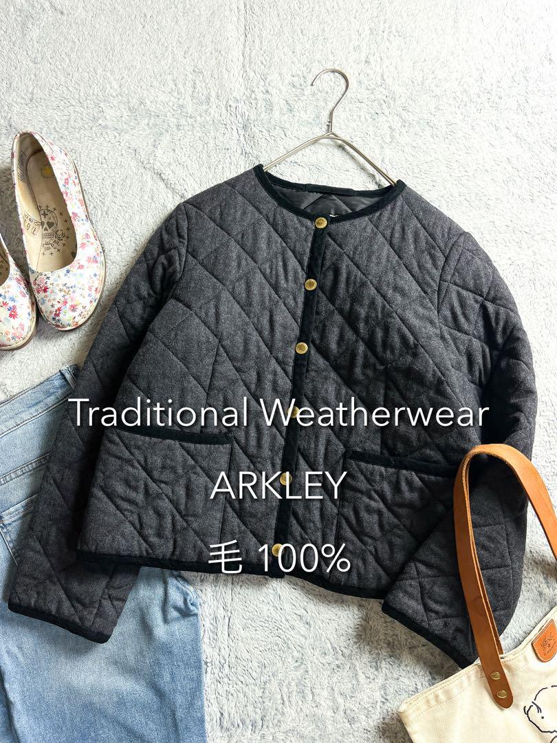 【トラディショナルウェザーウェア】ARKLEY ノーカラーキルティングブルゾン拍卖