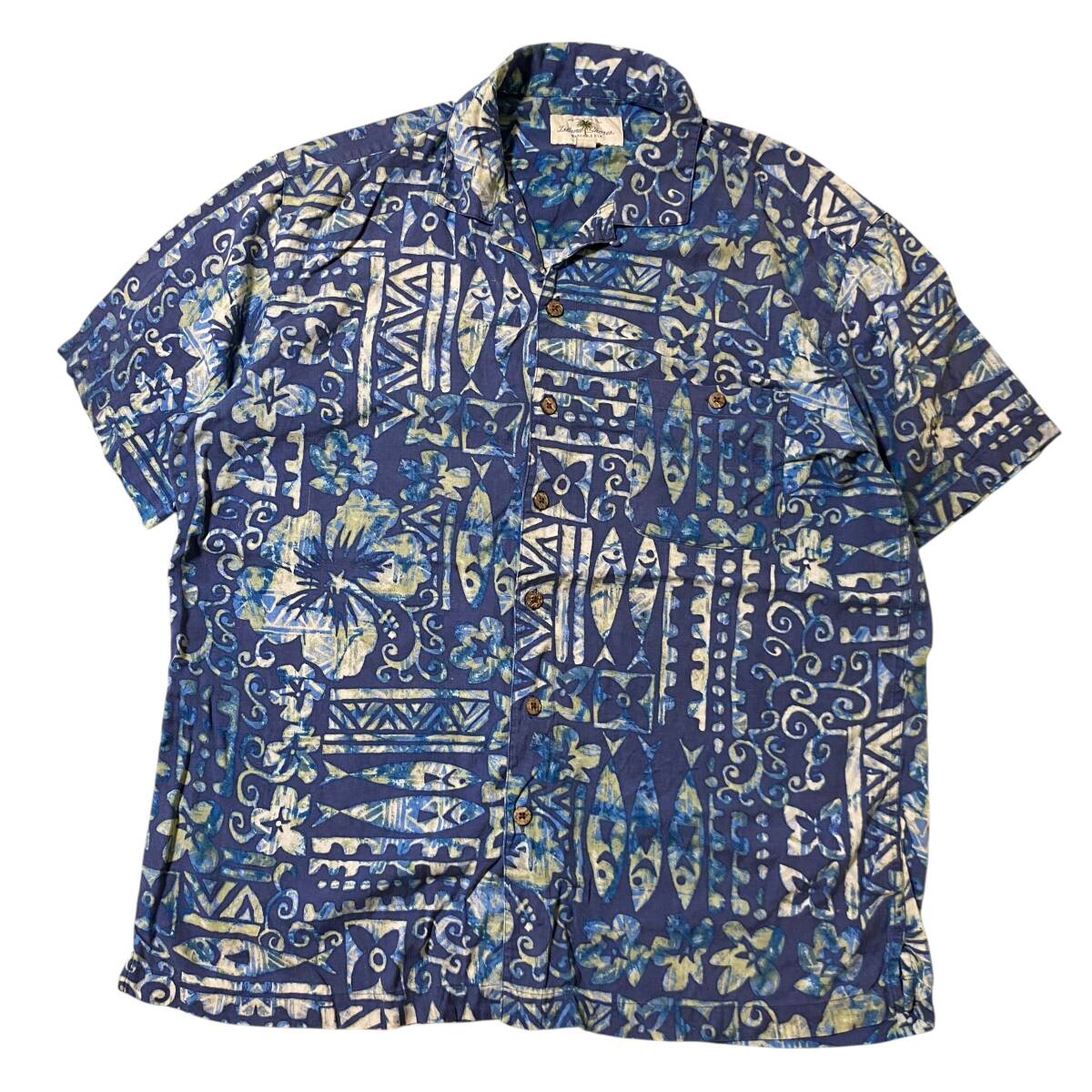 アメリカ古着 アイランドショアーズ アロハシャツ シルク ハワイアン XLサイズ 総柄 ヴィンテージ 【AL358】拍卖