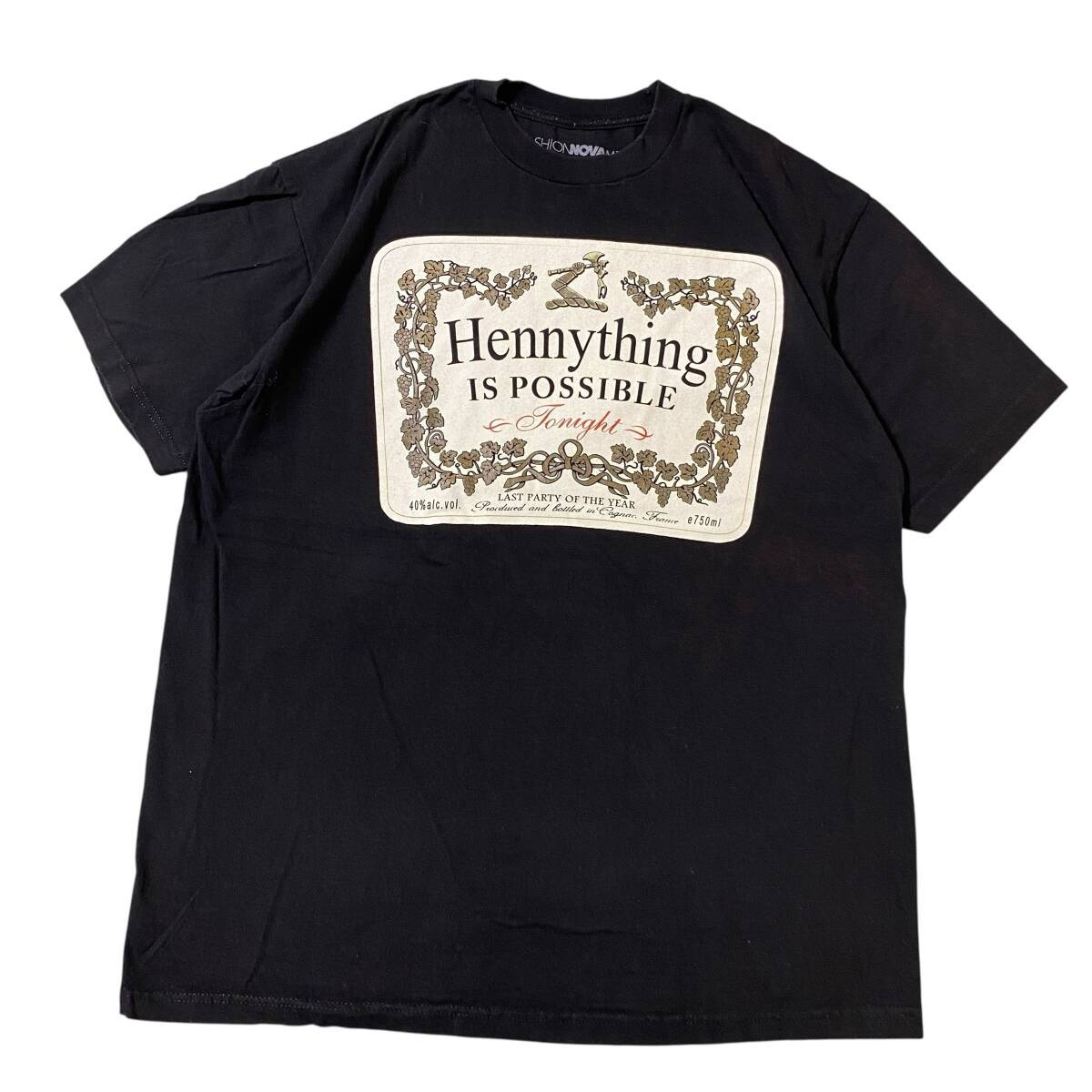 アメリカ古着 企業物 ヘネシー お酒 半袖 Tシャツ プリント US古着 ブラック クルーネック 【I2227】拍卖