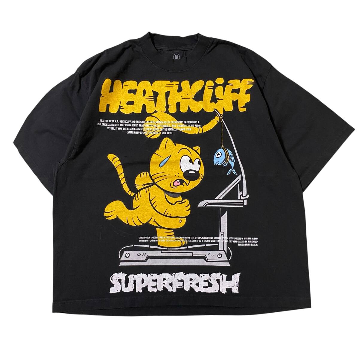 アメリカ古着 SUPERFRESH 半袖 Tシャツ 猫 アニマル キャラT ブラック US古着 【I2253】拍卖