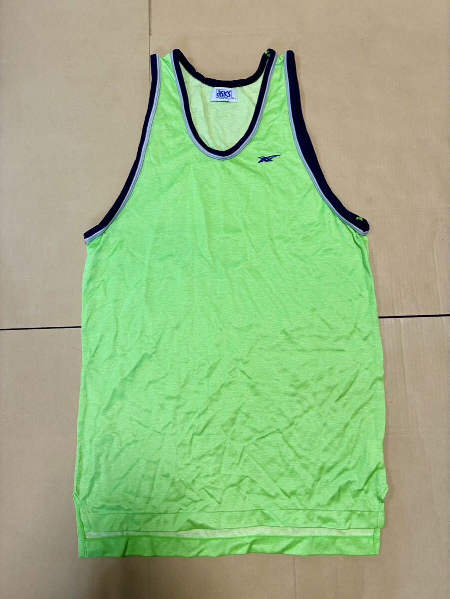 希少カラー! 新品 アシックス  ランニングシャツ 黄緑 94-5 ランシャツ タンクトップ ノースリーブ 陸上拍卖