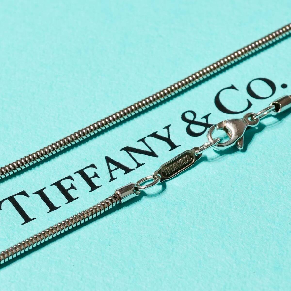 極美品81cm ティファニー スネークチェーン ロング ネックレス/25-1330拍卖