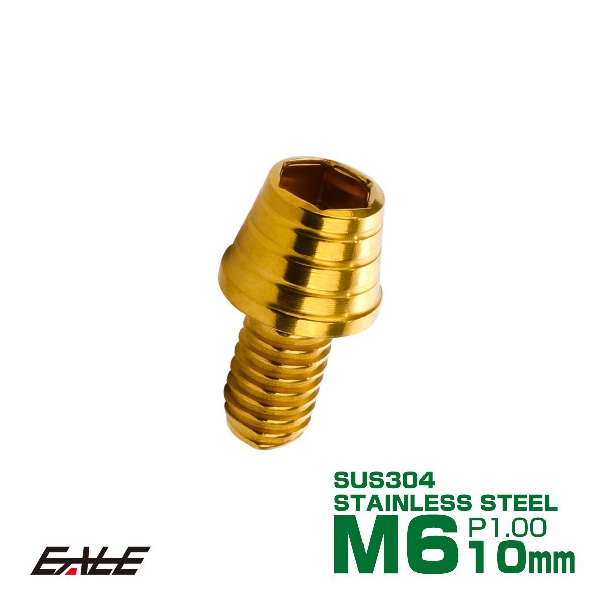 M6×10mm ステンレス テーパーシェルヘッドボルト キャップボルト クランクケース等エンジン周りに ゴールド TB0306拍卖