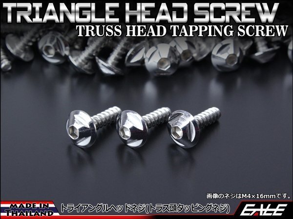 M5×25mm トライアングルヘッドネジ タッピングネジ ステンレス 削り出し トラス頭 カウルやパネルなどに シルバー TC0095拍卖
