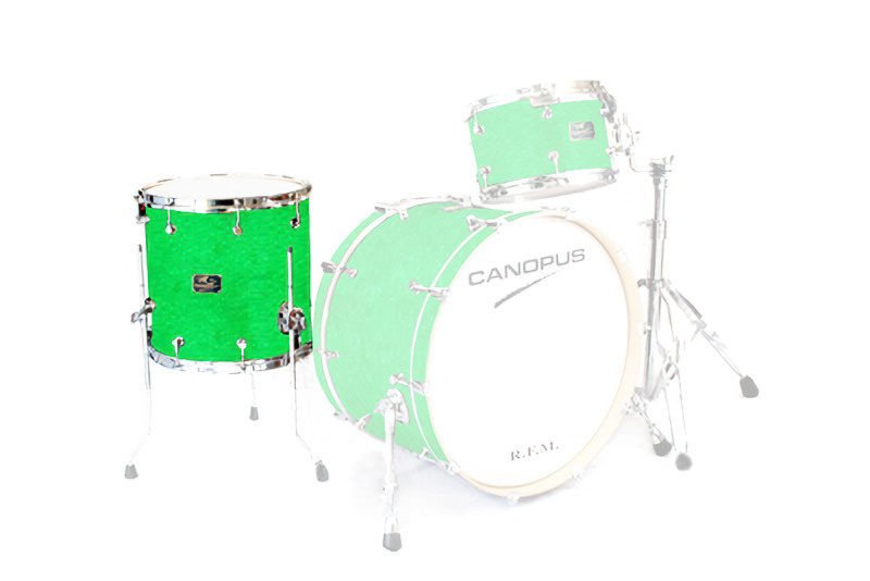 CANOPUS R.F.M. 16x18 Floor Tom Signal Green Ripple Wrap拍卖