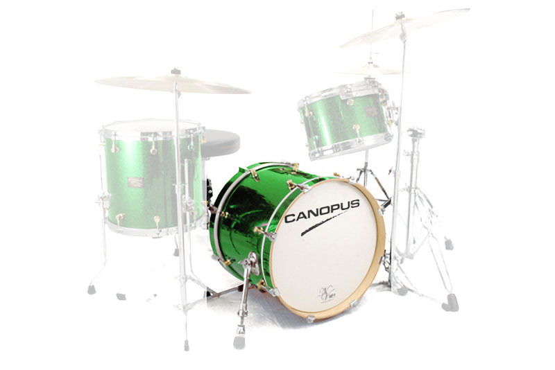CANOPUS NV60M2 14x18 Bass Drum Green Spkl. Wrap拍卖