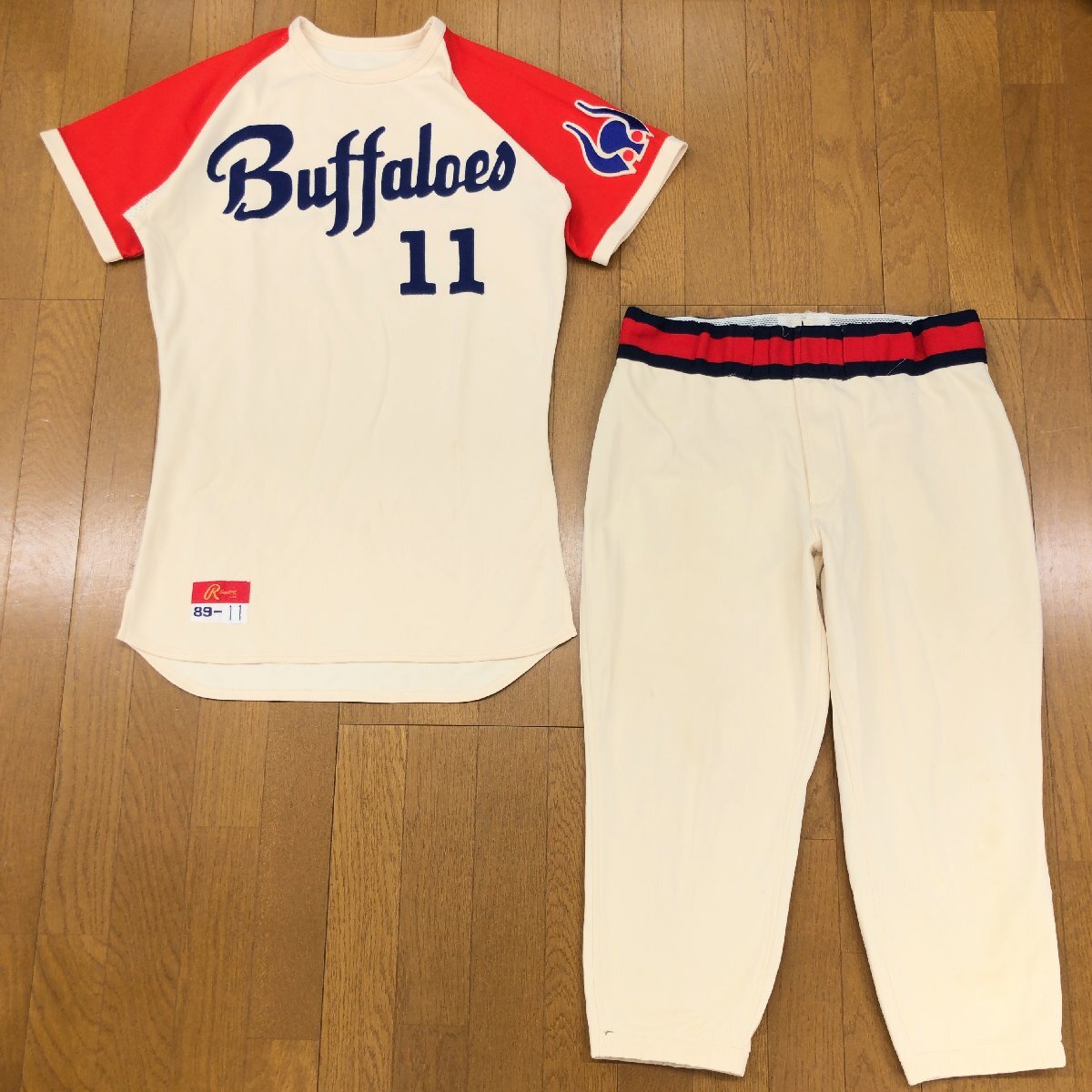 ●89年 大阪近鉄バファローズ 吉井理人 実着用 11番 ユニフォーム シャツ 91年 111番 パンツ ヴィンテージ VINTAGE 当時もの プロコレ拍卖